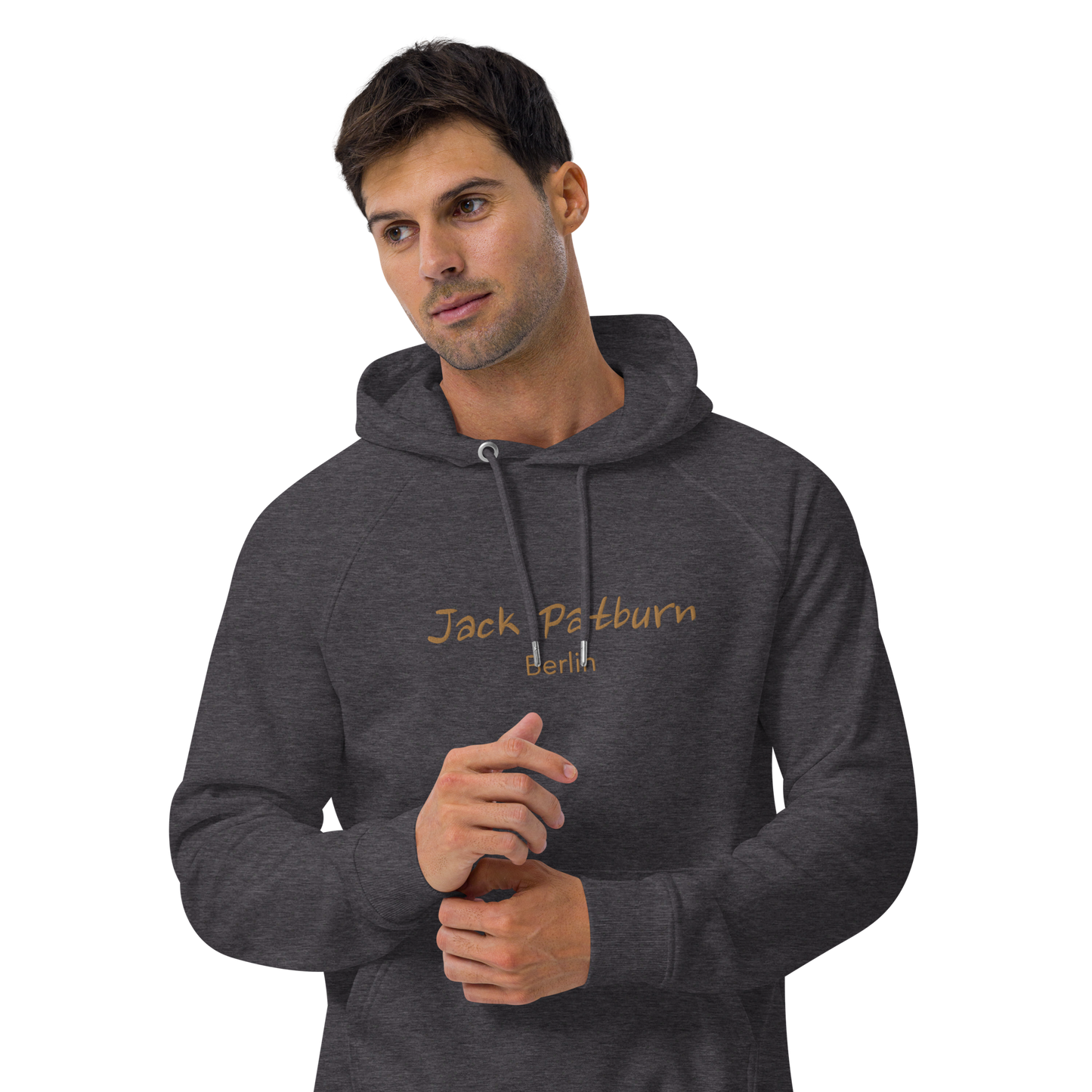 Jack Patburn Brand groß als edler Stick - Bio Hoodie
